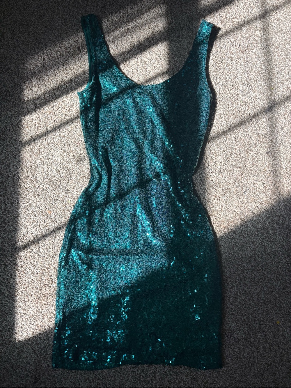 Inspired Hearts Teal Sequin Mini Dress